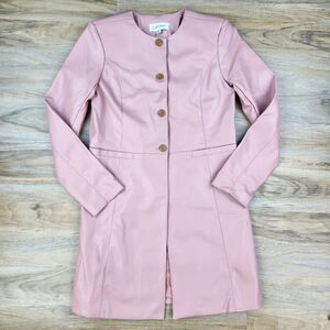 ☔️🔹️NWT Calvin Klein Blush Pink Vegan Leather Jacket Size 4